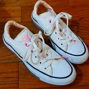 Girls white converse